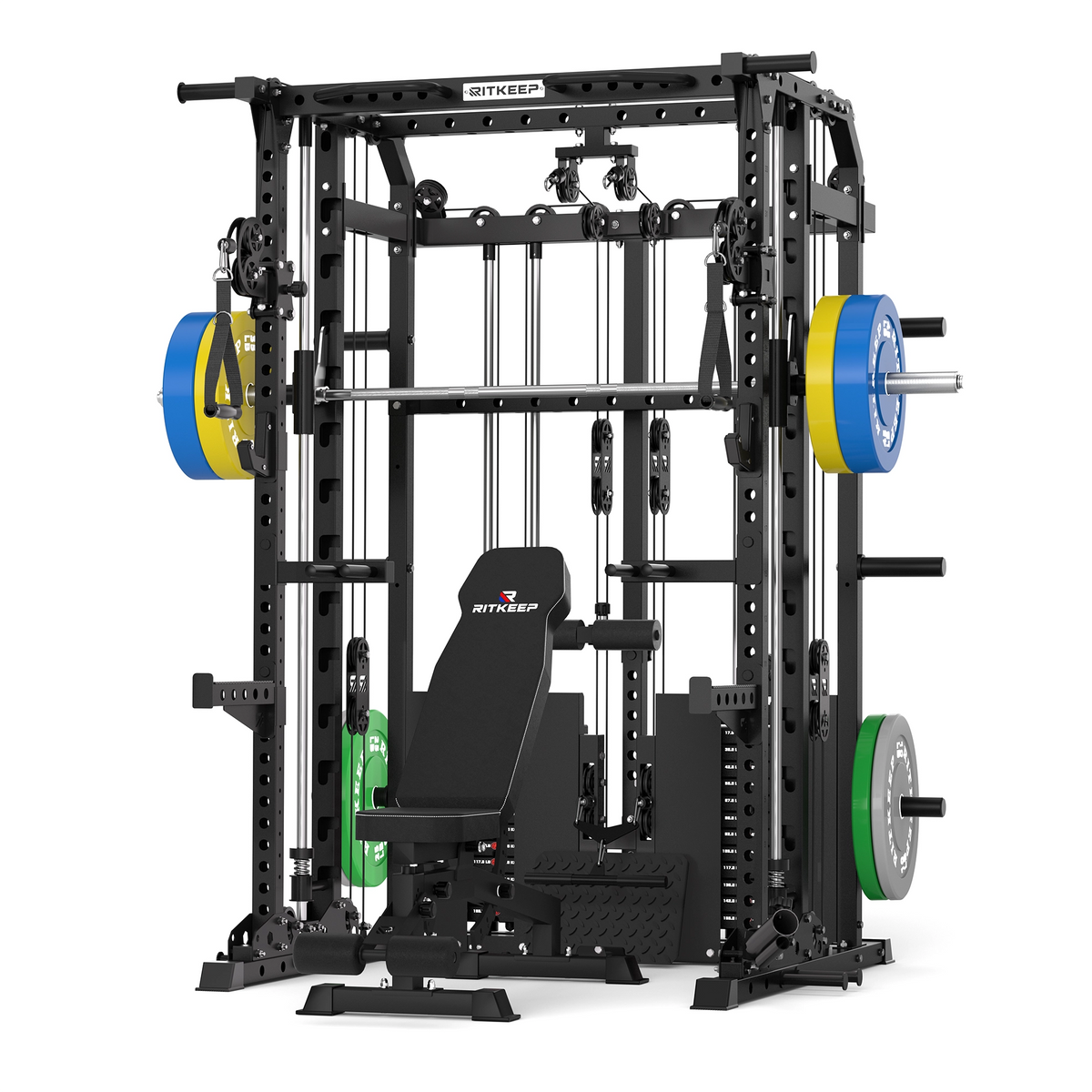 ANVIL-S1 Home Gym Smith Machine With Rear Dual Weight Stack