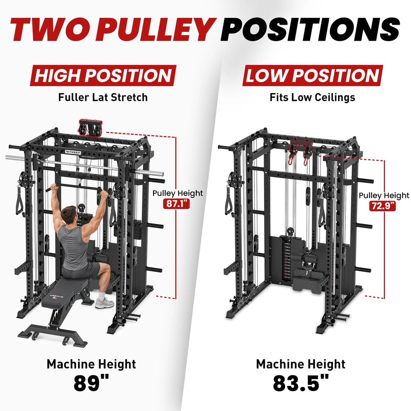 ANVIL S1 Unilateral and Bilateral Training Smith Machine with Rear Dual Weight Stacks