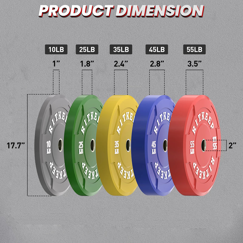 2" Olympic EZ Grip Low Bounce Color Bumper Plates