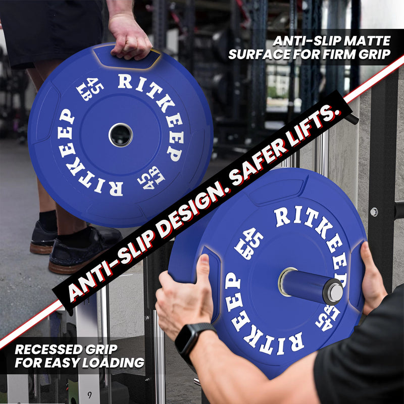 2" Olympic EZ Grip Low Bounce Color Bumper Plates