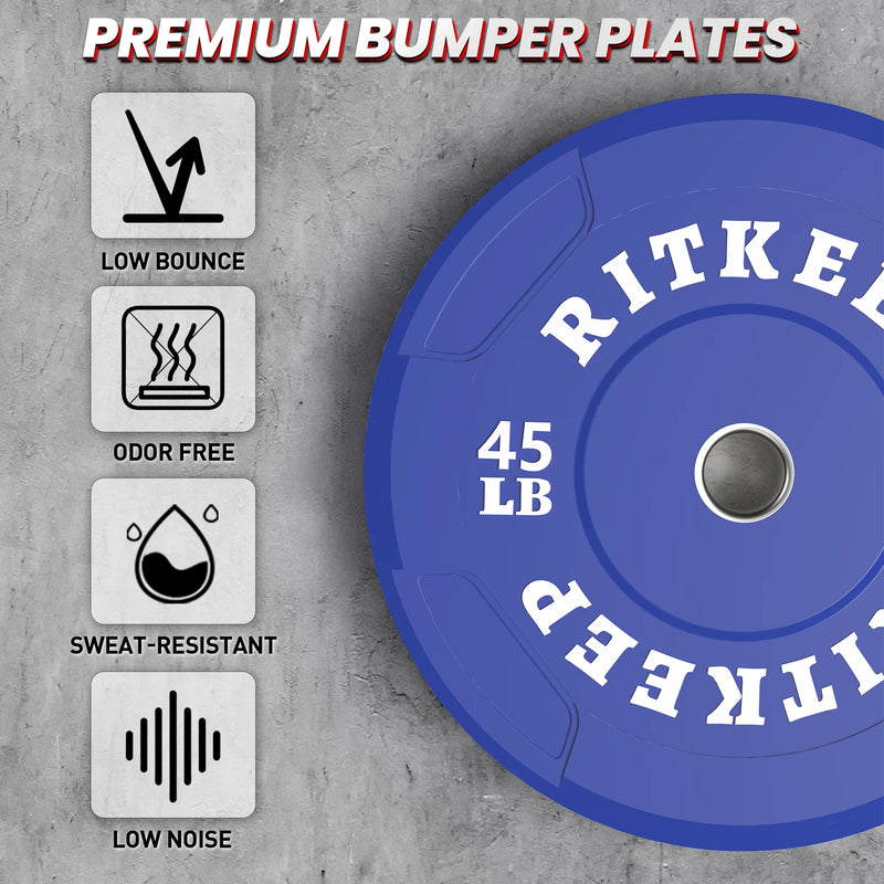 2" Olympic EZ Grip Low Bounce Color Bumper Plates