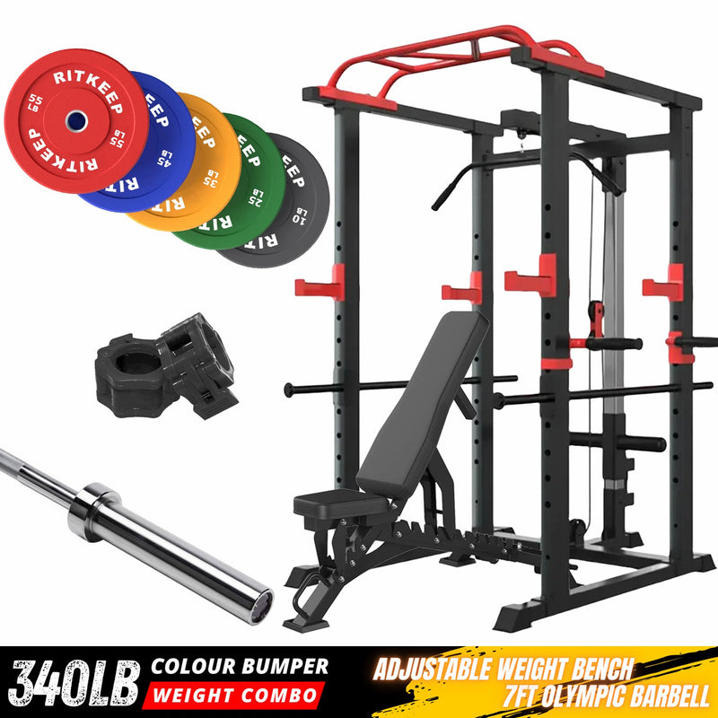 RitKeep RMAX-3750 Multi-Functional Home Gym Squat Rack Package