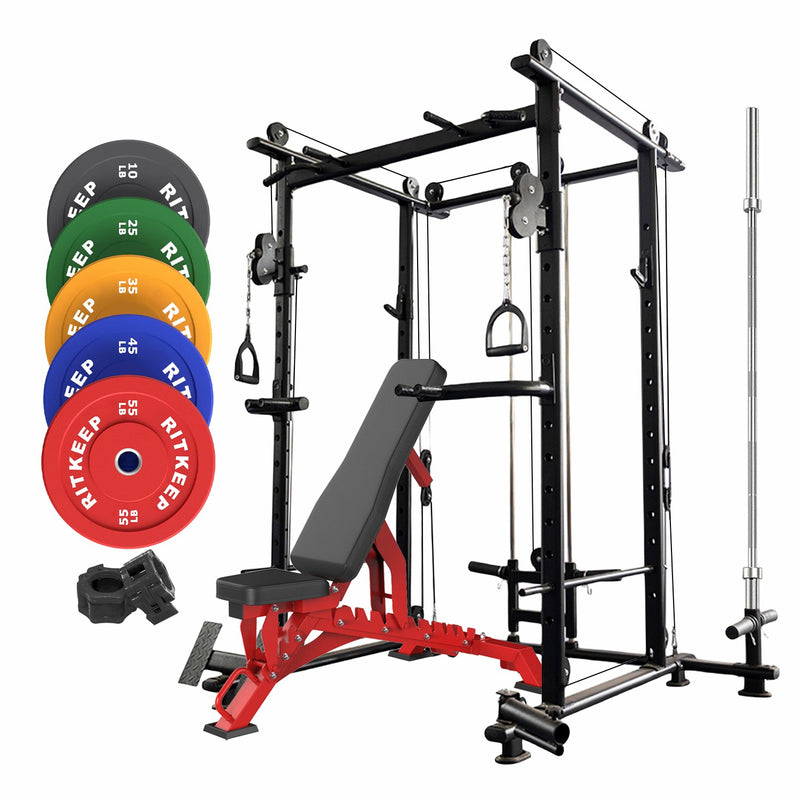 RitKeep RMAX-4250 340LB Color Weight Plate Diy Power Rack Garage Gym Equipment Packages