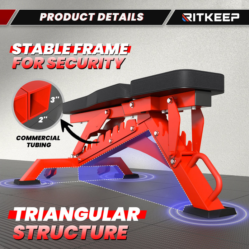 RAB-3000 Adjustable Heavy Duty Incline Weight Bench