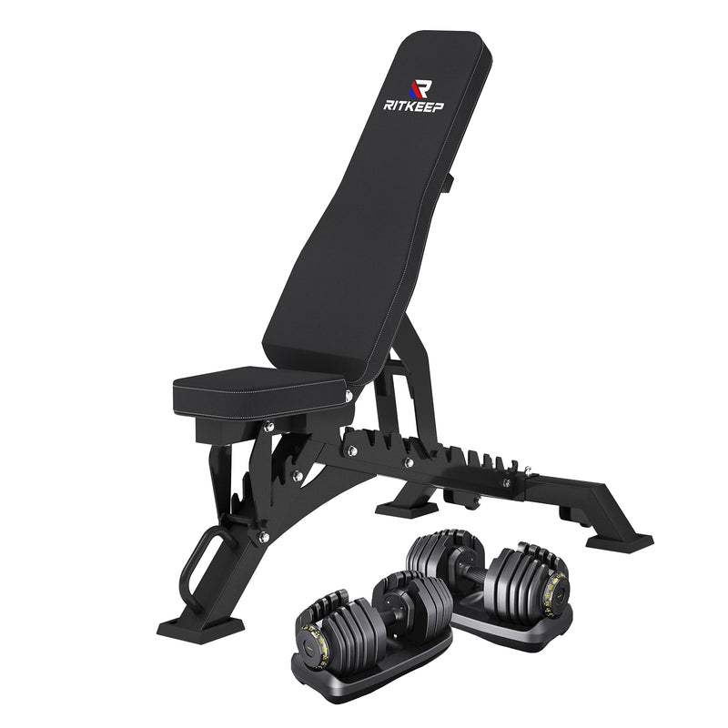 Adjustable Dumbbell (65 LB / 95 LB) with Weight Bench Package