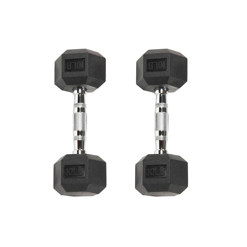 10LB Six-sided Rubber Coated Hex Dumbbell