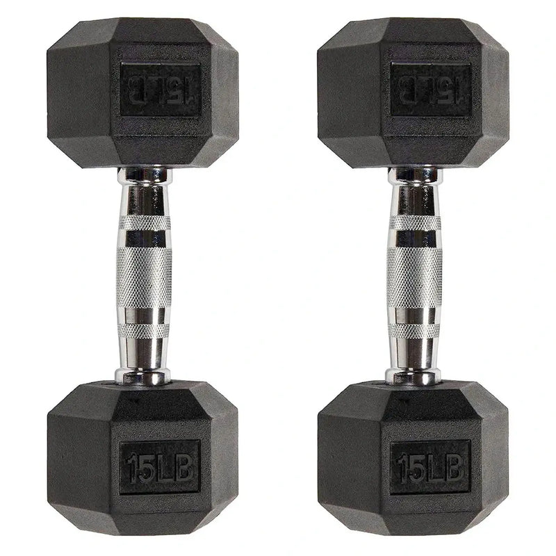 15 lb Rubber Dumbbell