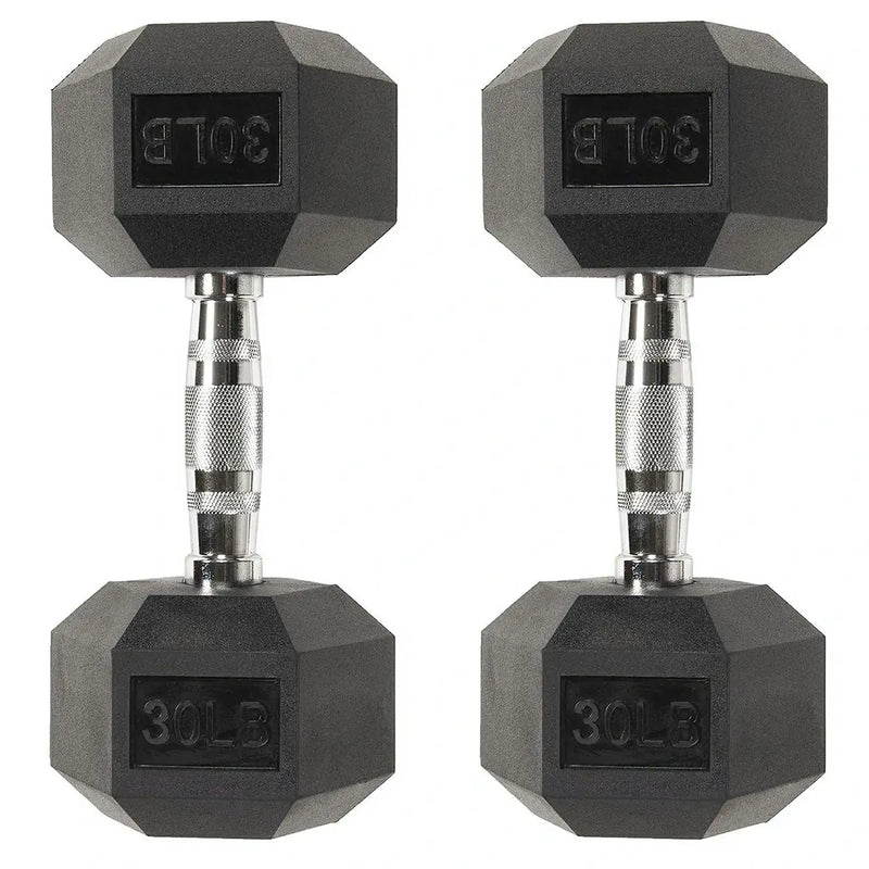 30 lb Rubber Dumbbell Set