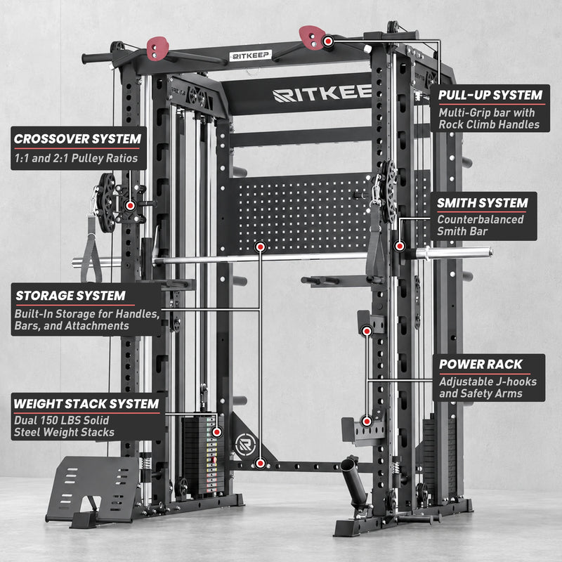 RitKeep Nimitz N1 Counterbalanced All-in-One Smith Machine