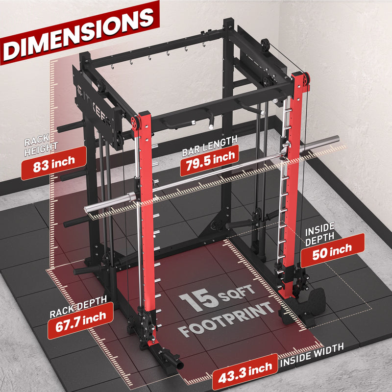 PMAX 4750 Dual Plate Loaded Multi Functional Smith Machine