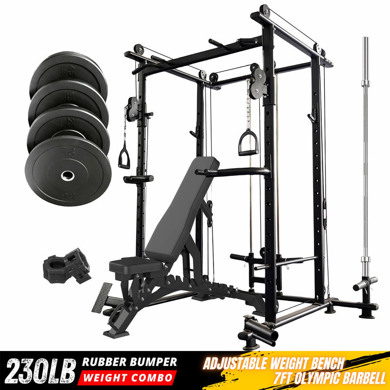 RitKeep RMAX-4250 230LB Black Weight Plate Diy Power Rack Home Gym Package Pro