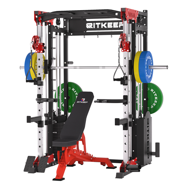 PMAX 5600 Smith Exercise Machine Trainer Pro Complete Home Gym Package
