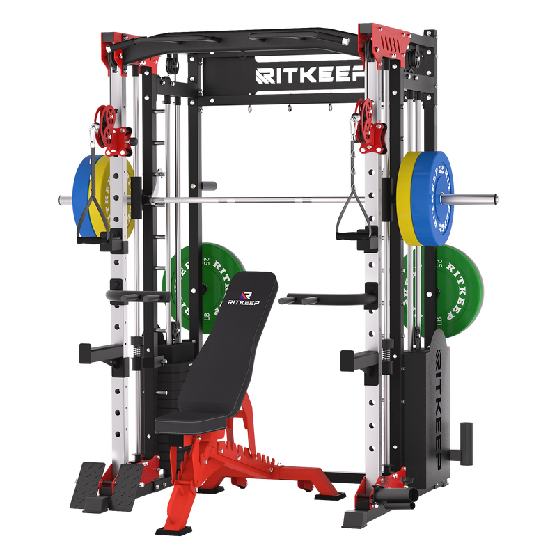 PMAX 5600 Smith Exercise Machine Trainer Pro Complete Home Gym Package