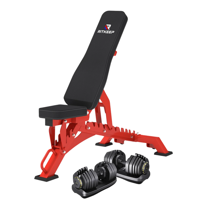 Adjustable Dumbbell (65 LB / 95 LB) with Weight Bench Package