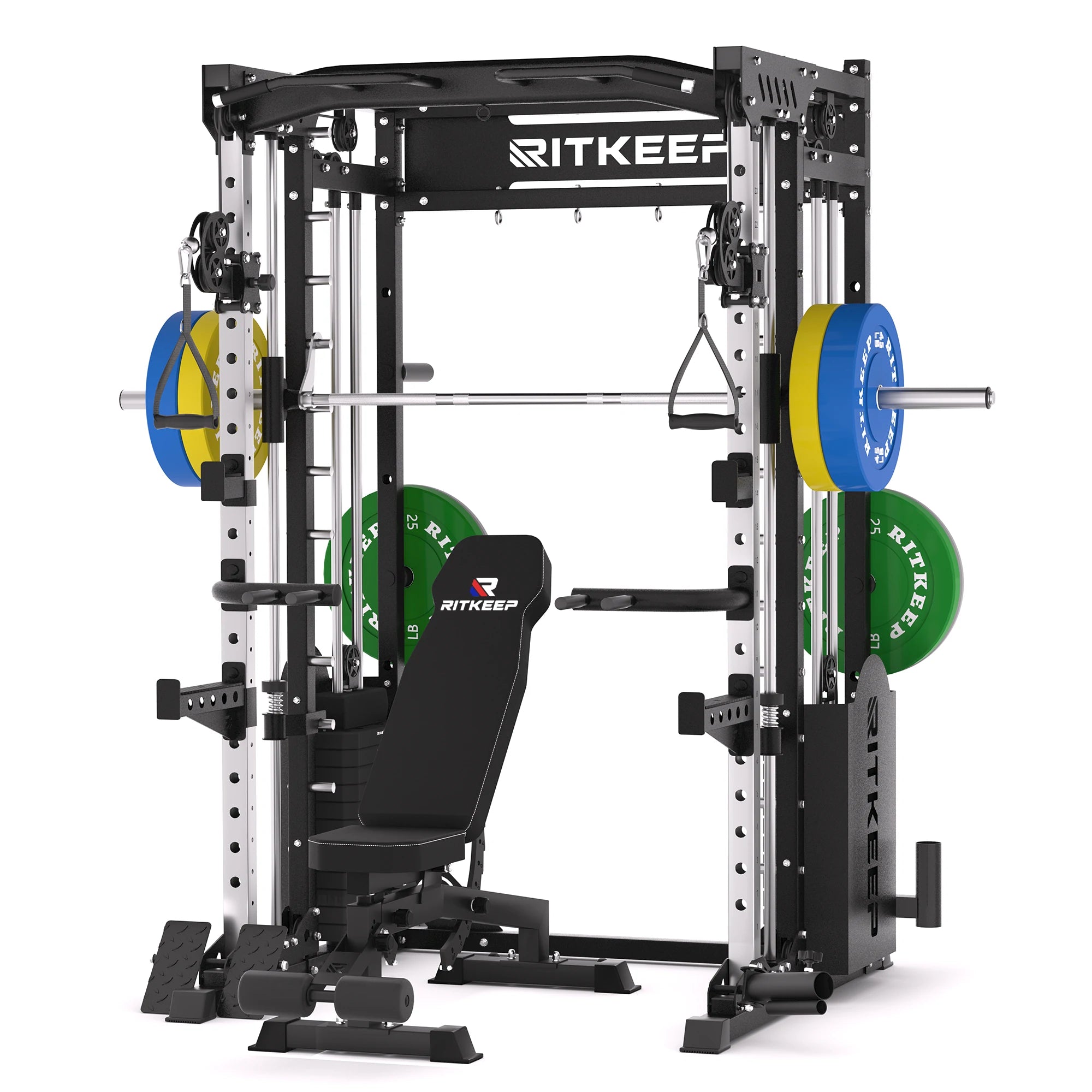 PMAX 5600 Smith Exercise Machine Trainer Pro Complete Home Gym Package