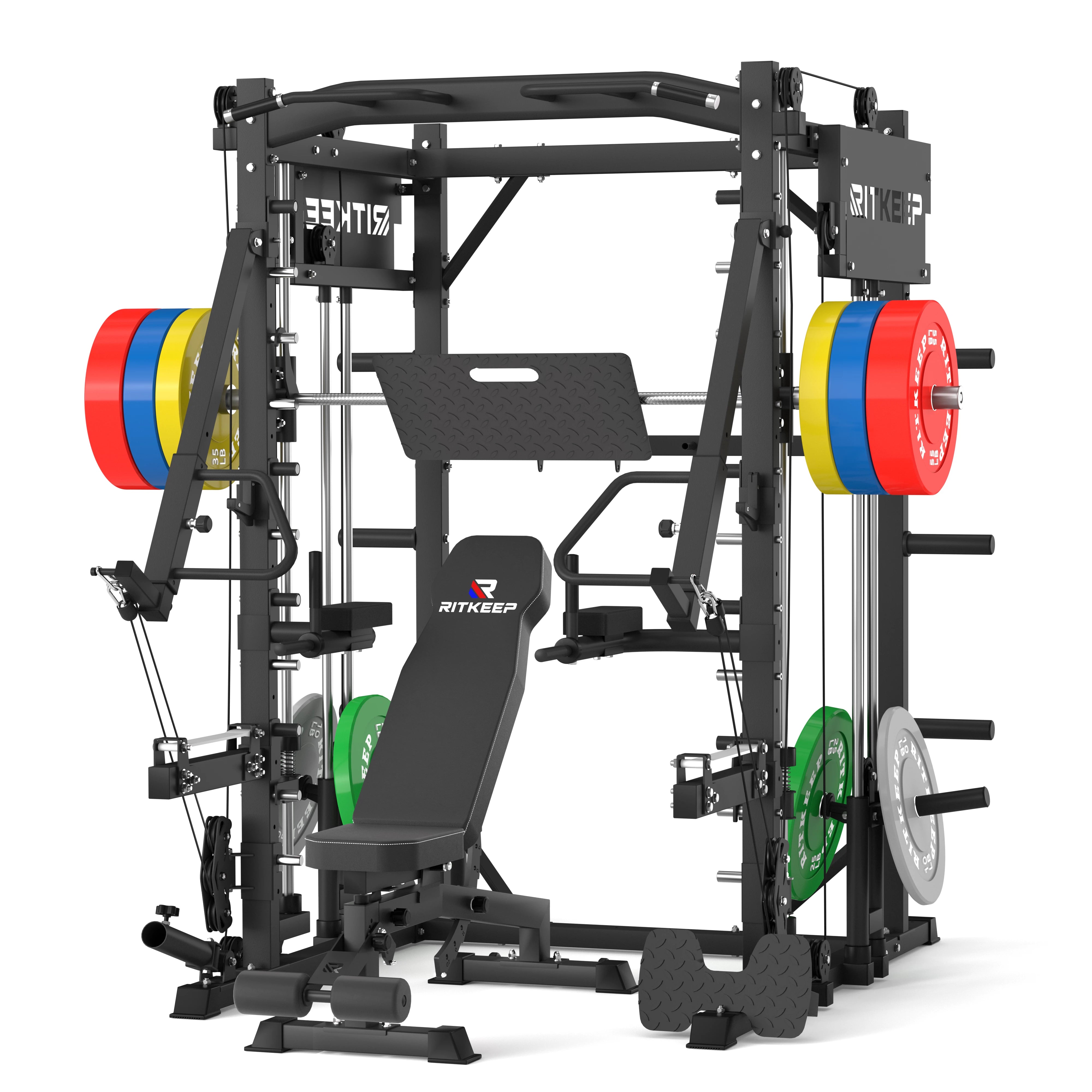 PMAX-4750 Dual Plate Loaded Squat Exercise Machine Gym Equipment Package