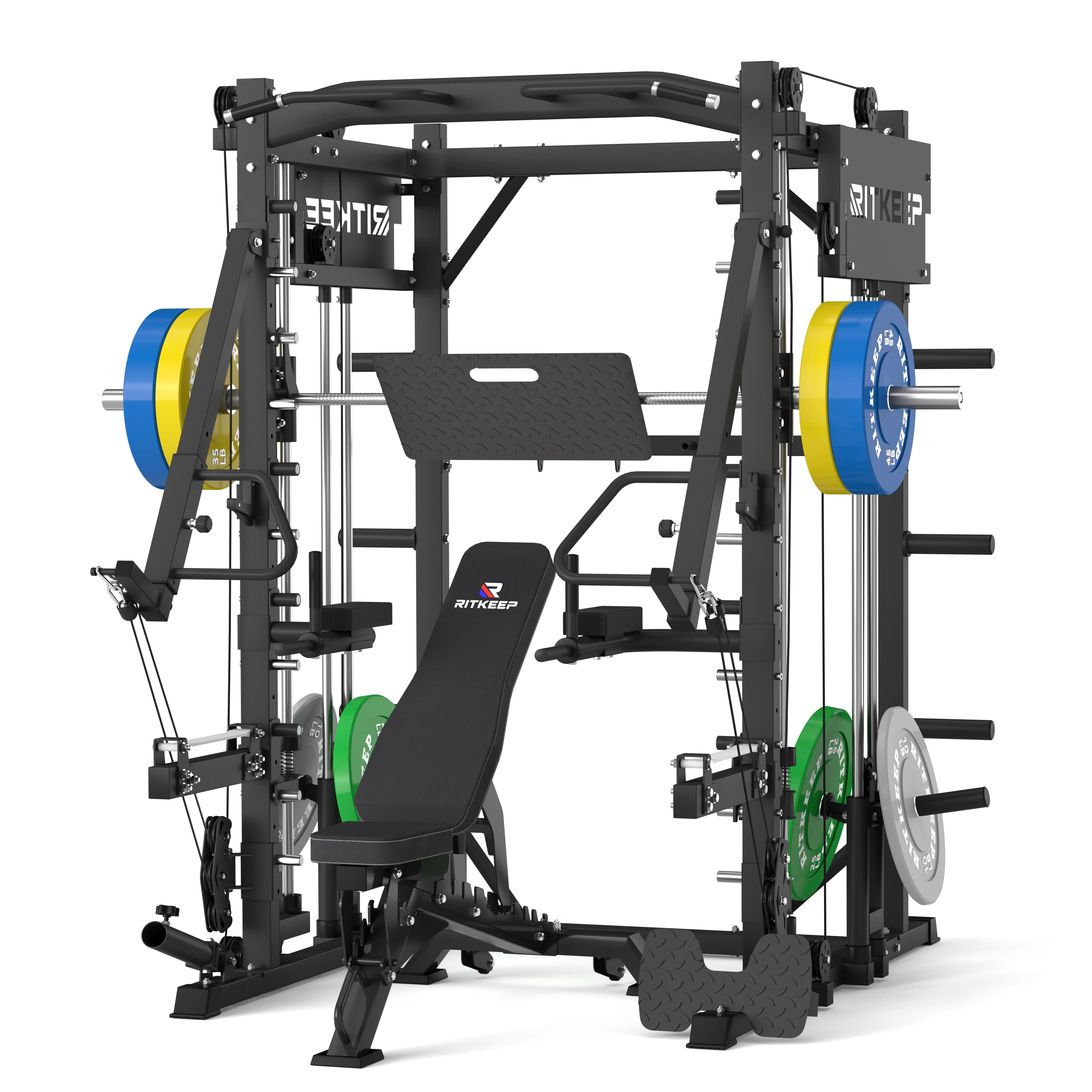 PMAX-4750 Dual Plate Loaded Squat Exercise Machine Gym Equipment Package