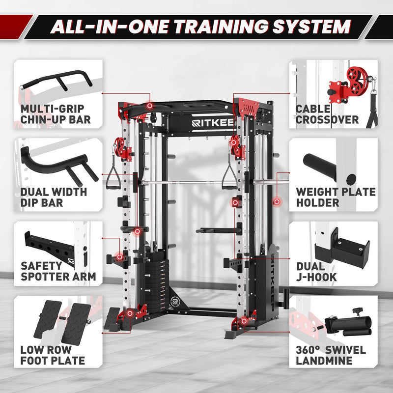 PMAX 5600 Home Gym Smith Machine - Integrated Weight System