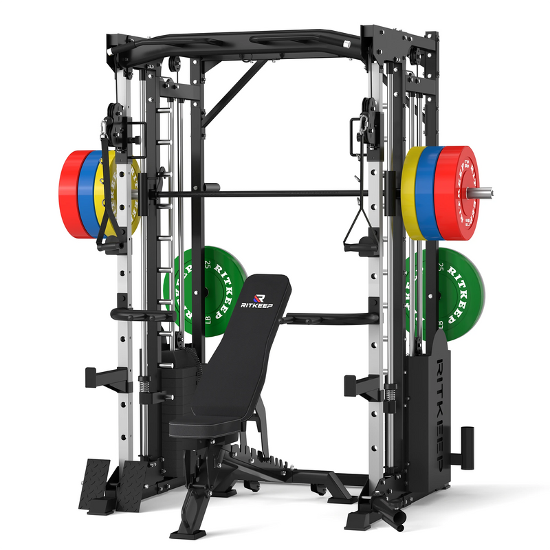 PMAX 5600 Smith Exercise Machine Trainer Pro Complete Home Gym Package