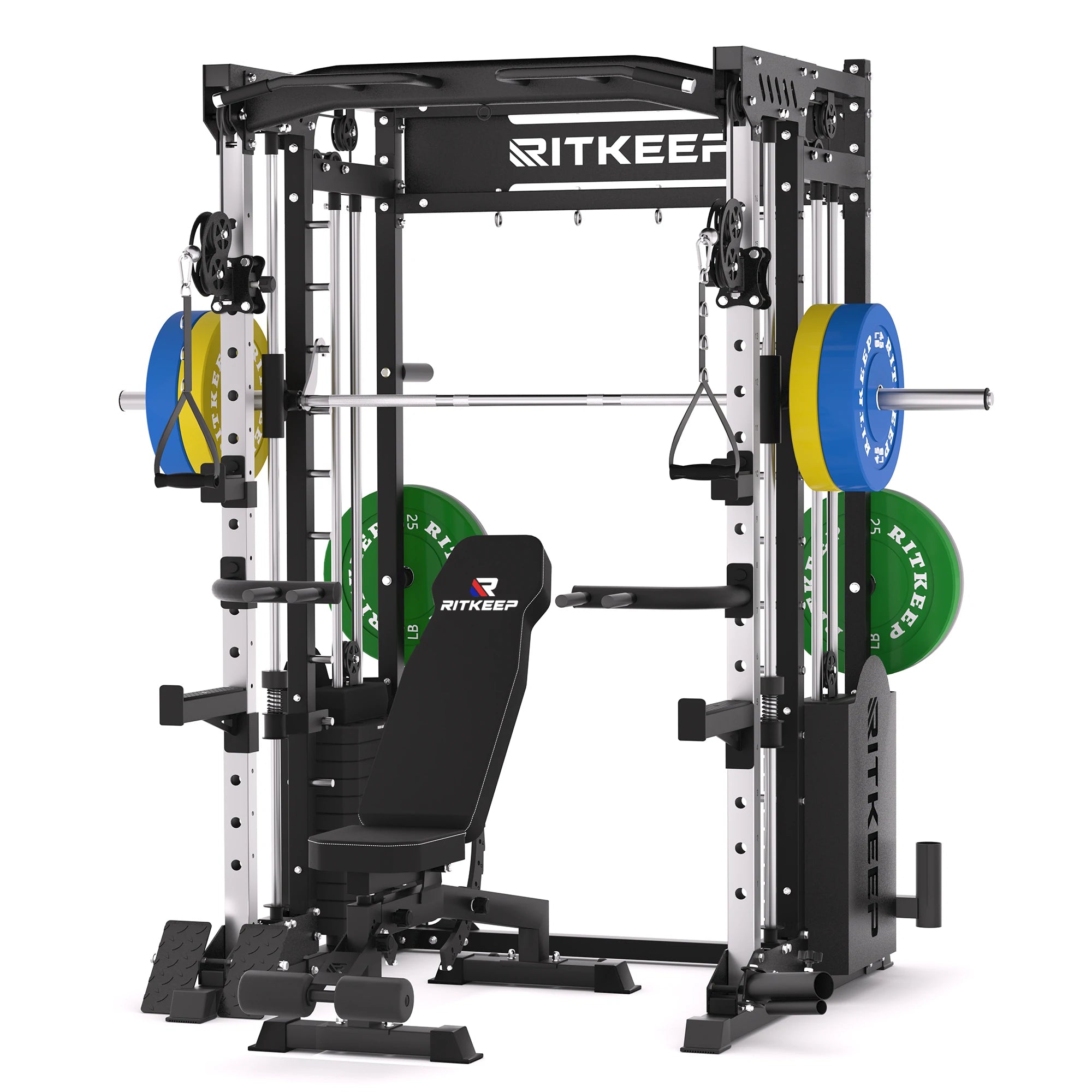 PMAX 5600 Smith Exercise Machine Trainer Pro Complete Home Gym Package