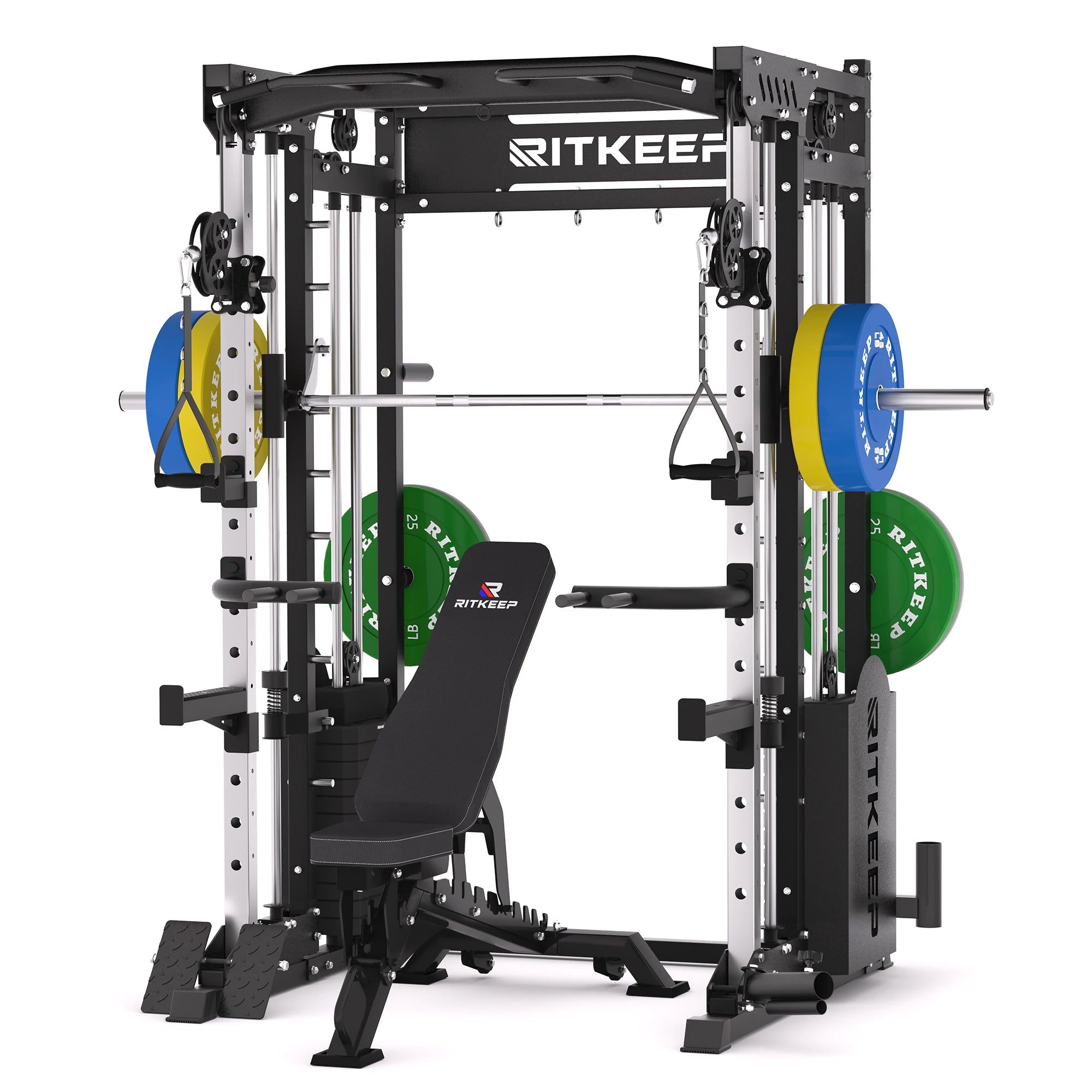 PMAX 5600 Smith Exercise Machine Trainer Pro Complete Home Gym Package