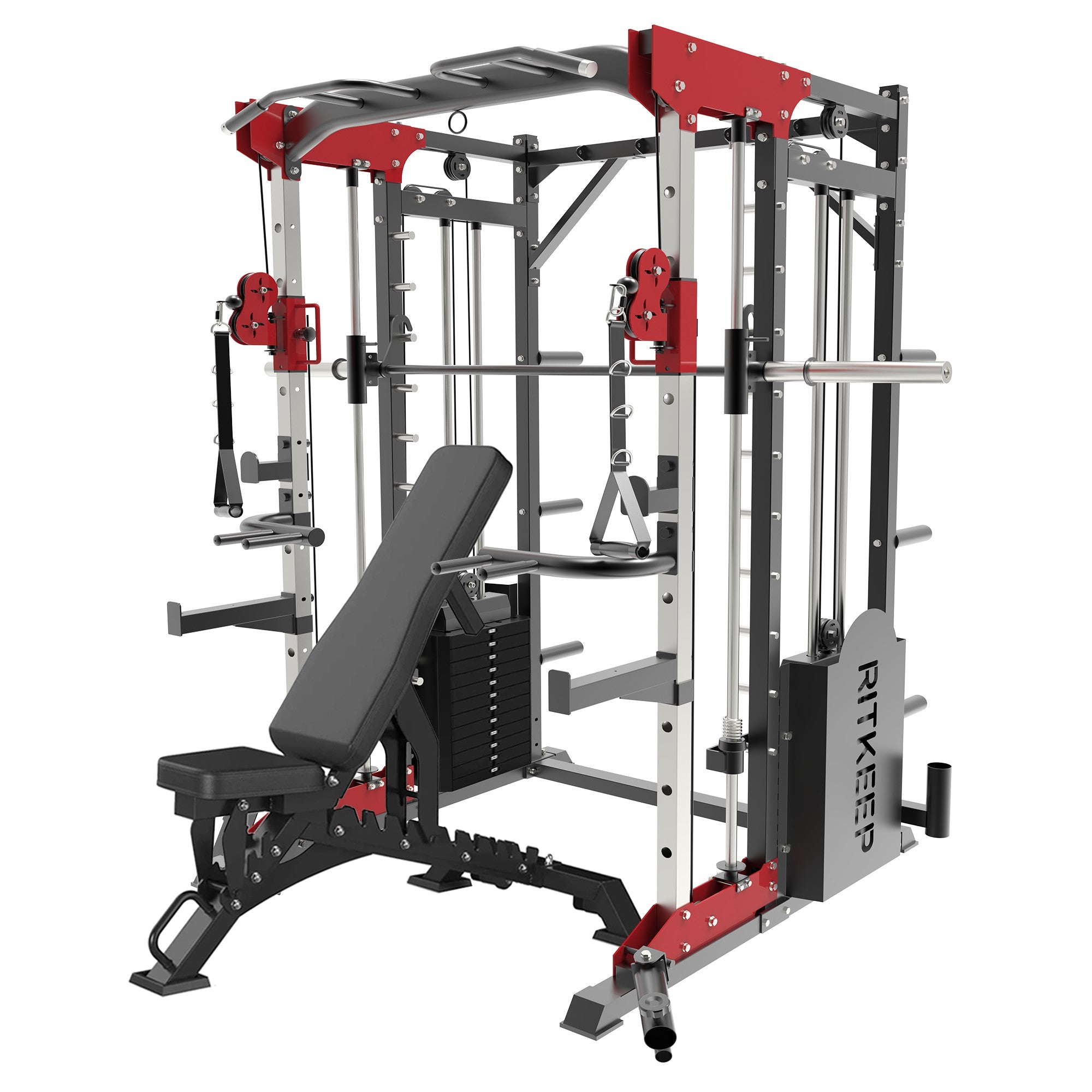 PMAX 5600 Home Gym Smith Machine | 326LB Weight Stack | RitKeep Fitness