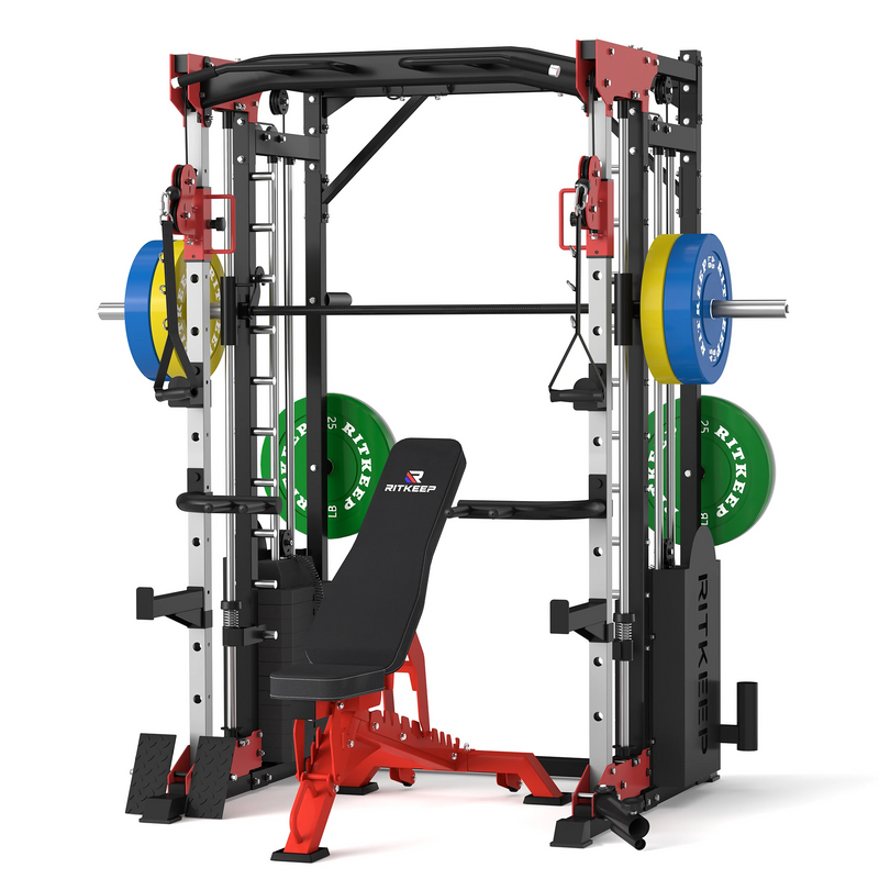 PMAX 5600 Smith Exercise Machine Trainer Pro Complete Home Gym Package