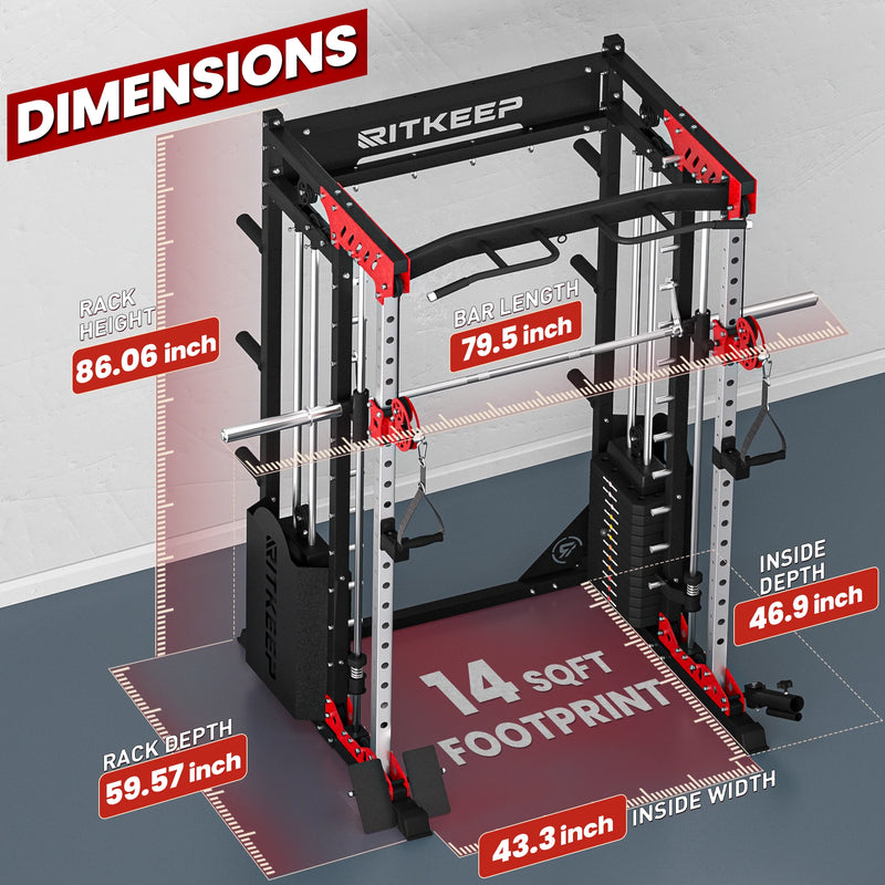 PMAX 5600 Home Gym Smith Machine - Integrated Weight System