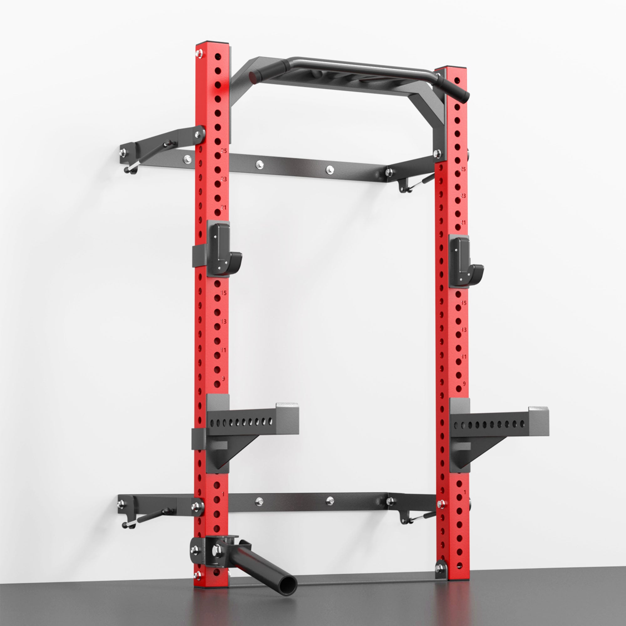 SR-3550 Wall Mount Folding Squat Rack With Pull-Up Bar | RitKeep ...