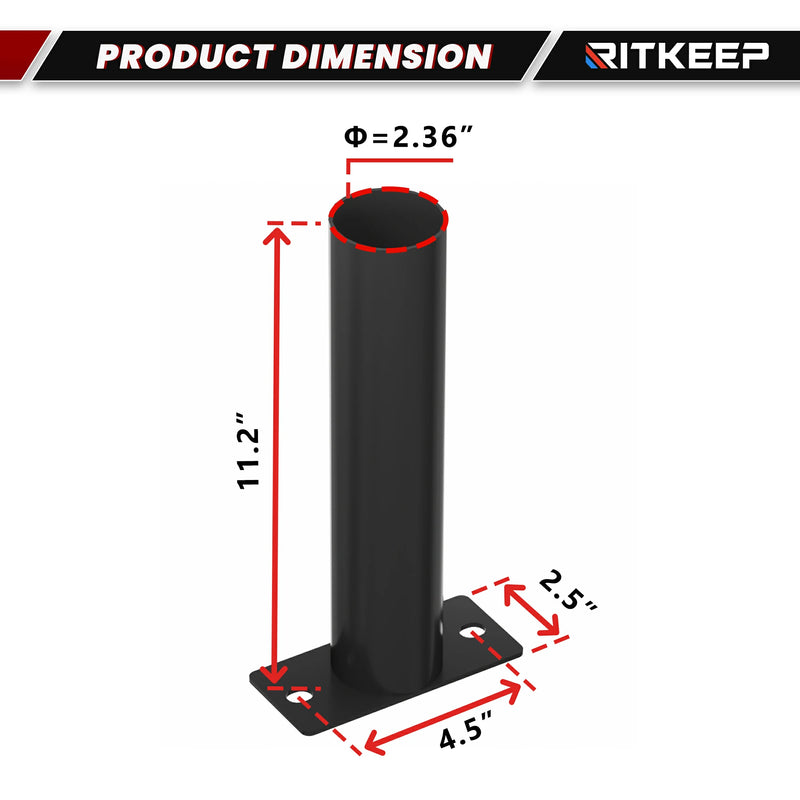 RitKeep Heavy-Duty Mounted Vertical Barbell Holder Attachment