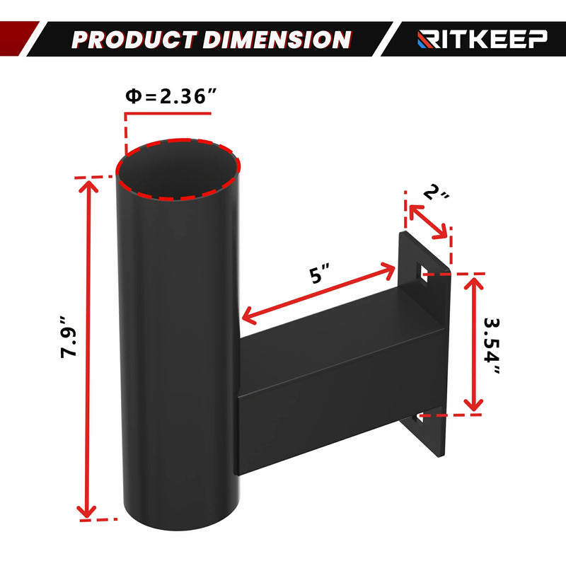 RitKeep Heavy-Duty Mounted Vertical Barbell Holder Attachment