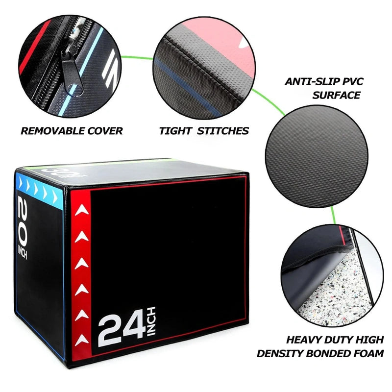 RitKeep 3-In-1 Plyo High Density Foam Plyometric Box