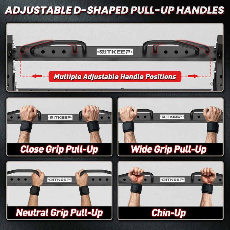 RitKeep ANVIL S1 Smith machine with adjustable multi-grip pull-up handles for upper body training.