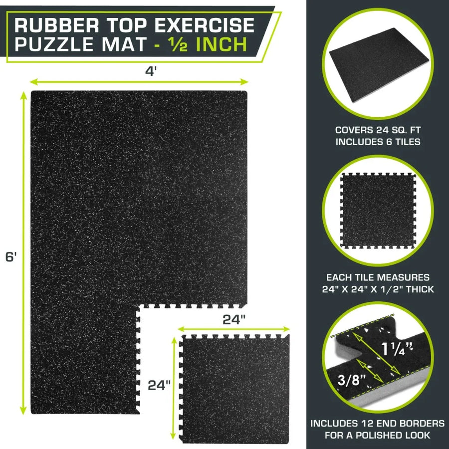 RitKeep Rubber Flooring Gym Mats With EVA Foam