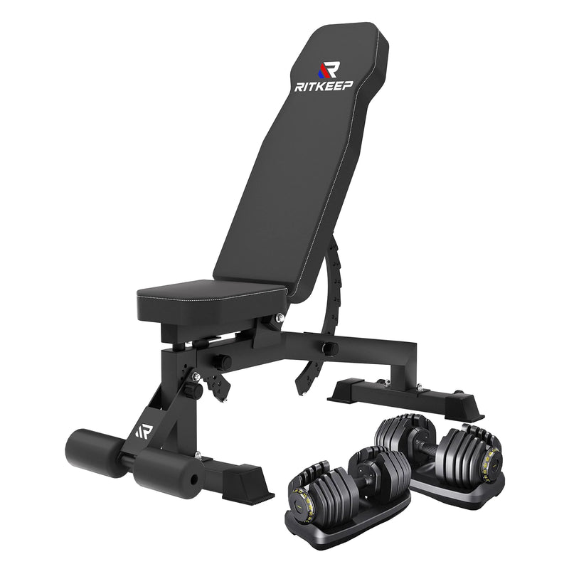 Adjustable Dumbbell (65 LB / 95 LB) with Weight Bench Package