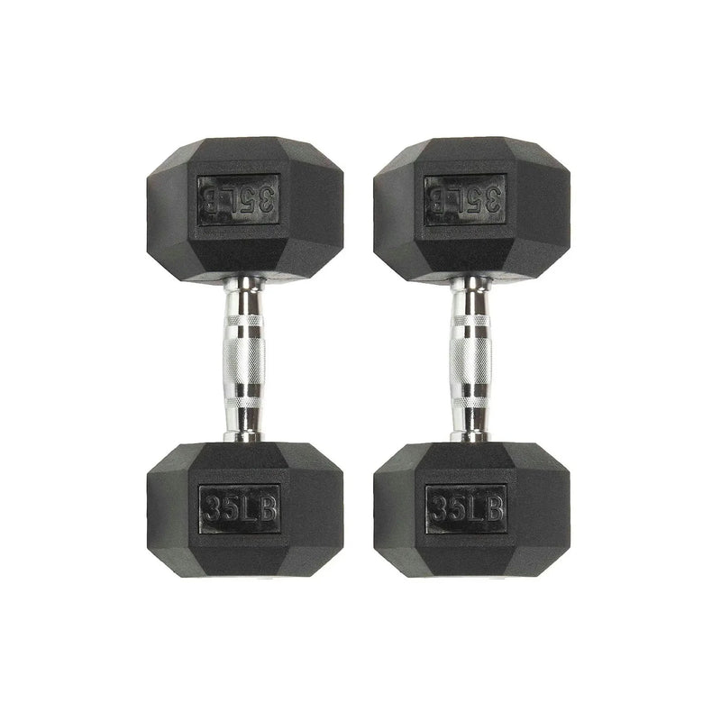 35LB Six-sided Rubber Coated Hex Dumbbell