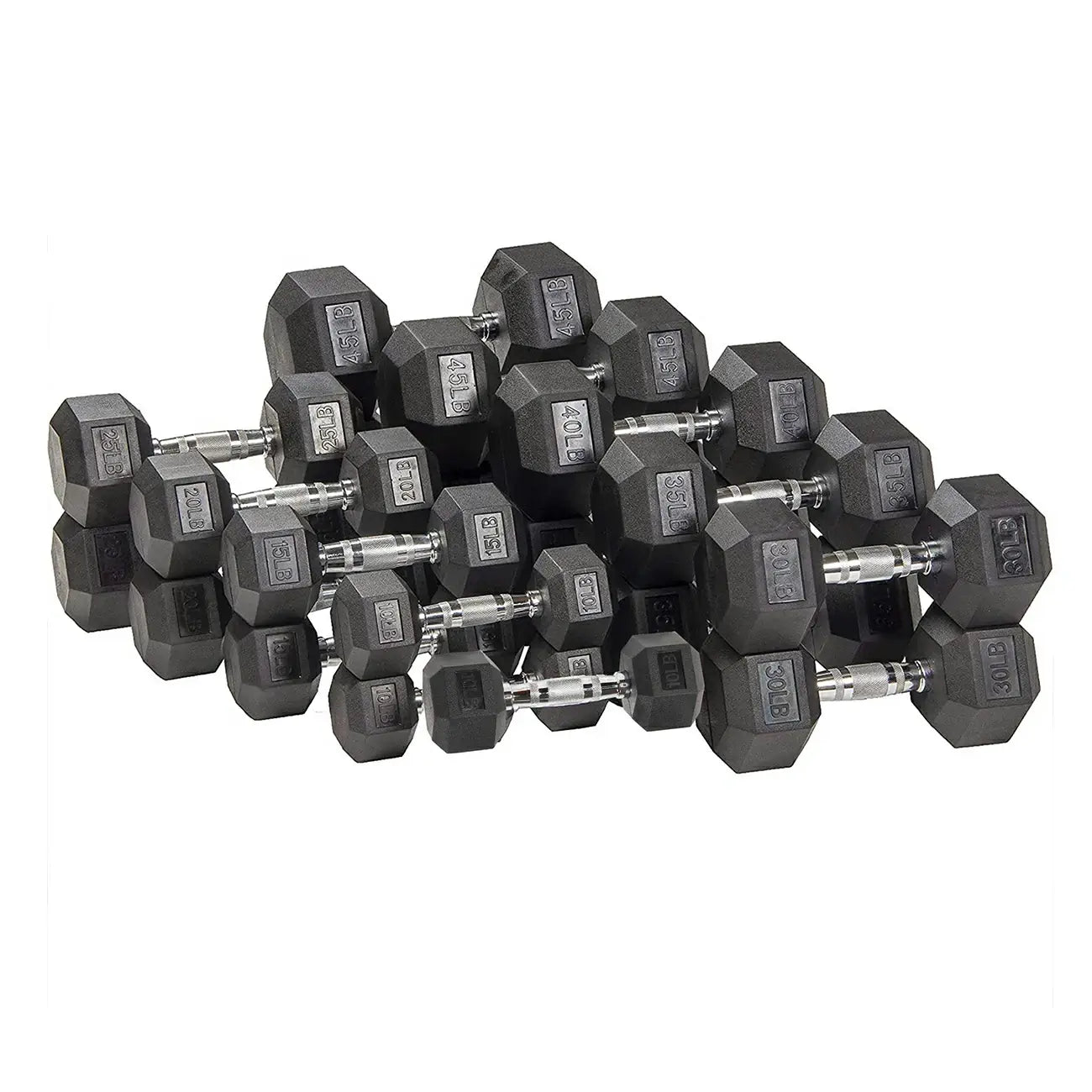 Rubber hex best sale dumbbell set