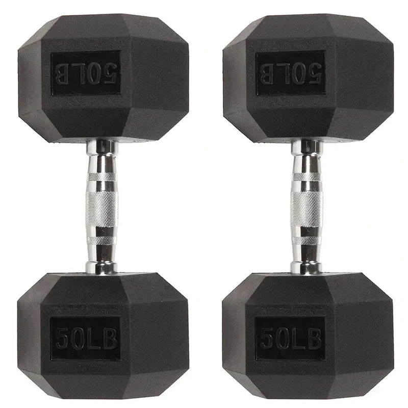 50 lb Rubberised Dumbbells