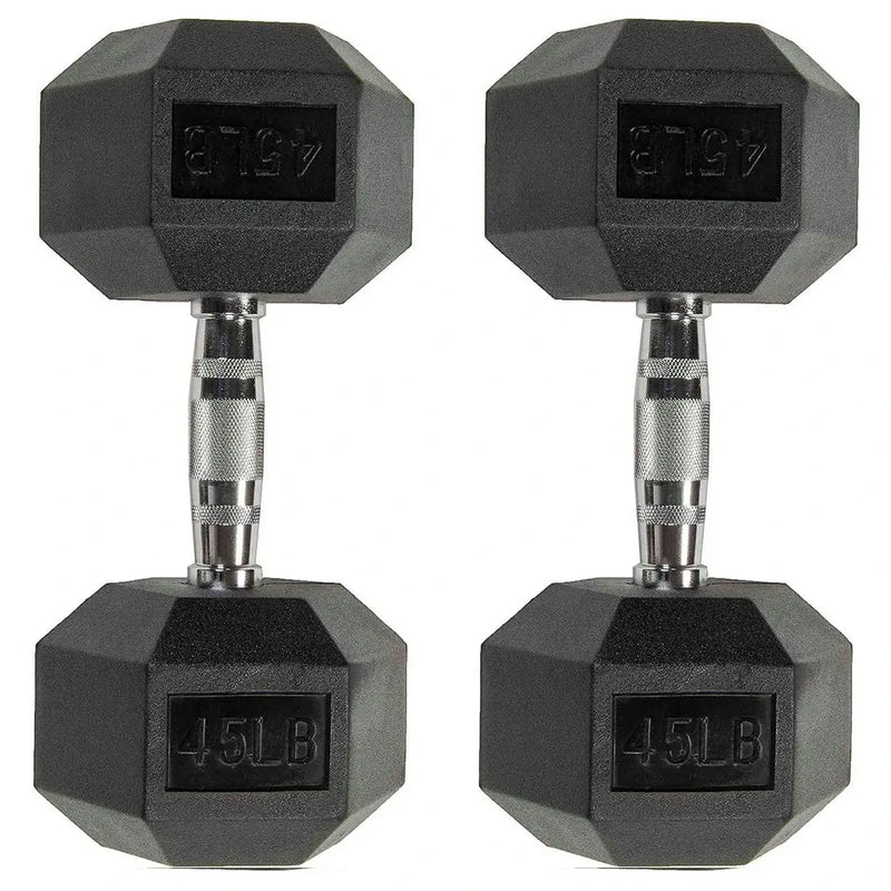 45 lb Rubberized Dumbbells